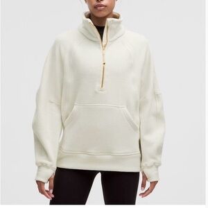 Lululemon Scuba tumbled fleece funnel-neck half zip